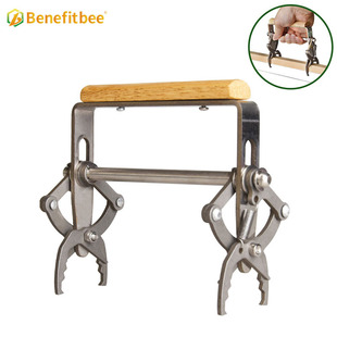 Cross-Border Hot Selling Stainless Steel Spleen Clip Beehive Nest Frame Clip Nest Spleen Clip Wooden Handle Clip Beekeeping Tool