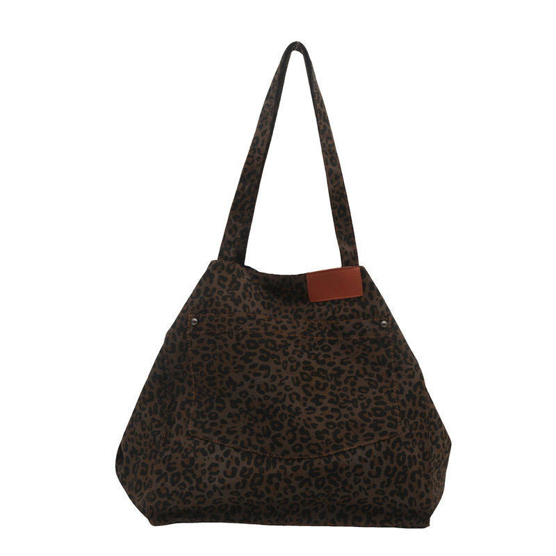 Moda retro leopardo invierno 2024 nuevo nicho personalizado diseño simple viaje literario bolsa de mano