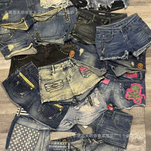 跨境外贸牛仔短裤女装夏季新款韩版百搭高腰显瘦牛仔裤地摊批发