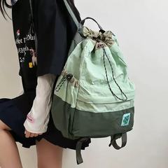 森系高颜值防水轻便双肩包束口抽绳书包户外运动登山大容量旅行包