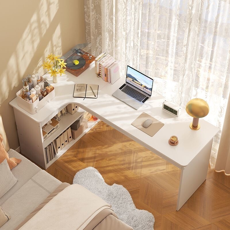 Desk Study Table for Home Use, Small Apartment L-Shaped Corner Integrated Bedroom Student Study Desk Writing Computer Desk