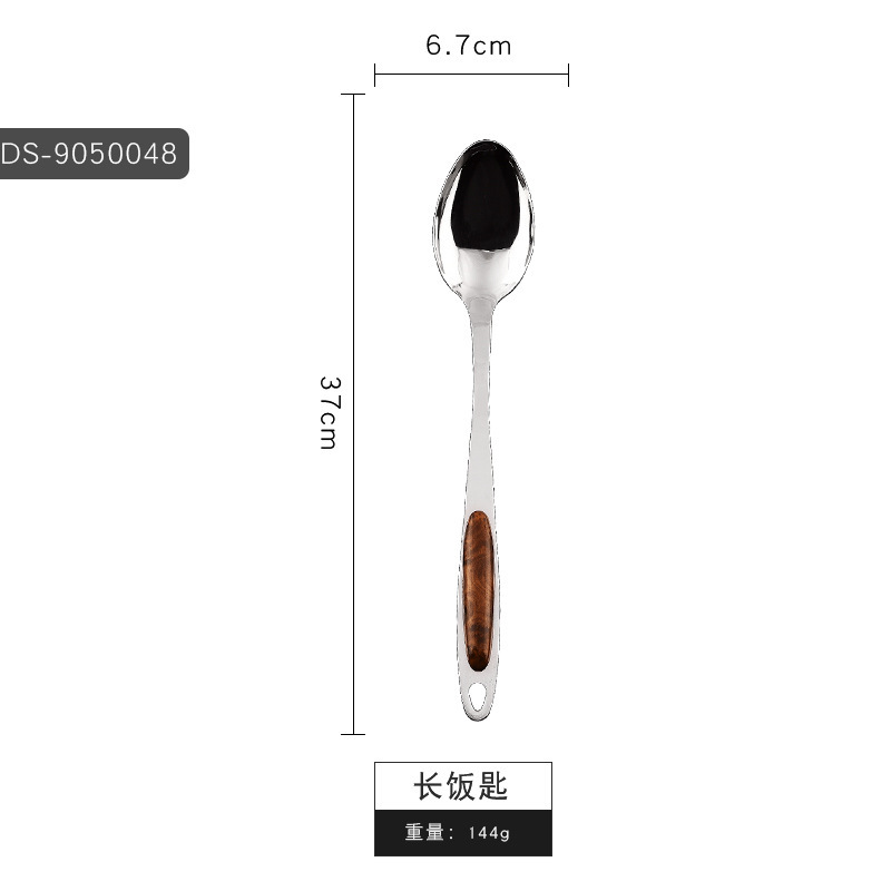 ステンレスの木の柄の調理器具のシャベルの台所の鍋のシャベルのスプーンの炒め物の料理の家庭用シャベルの鍋のスプーンのシャベルの漏れ|undefined