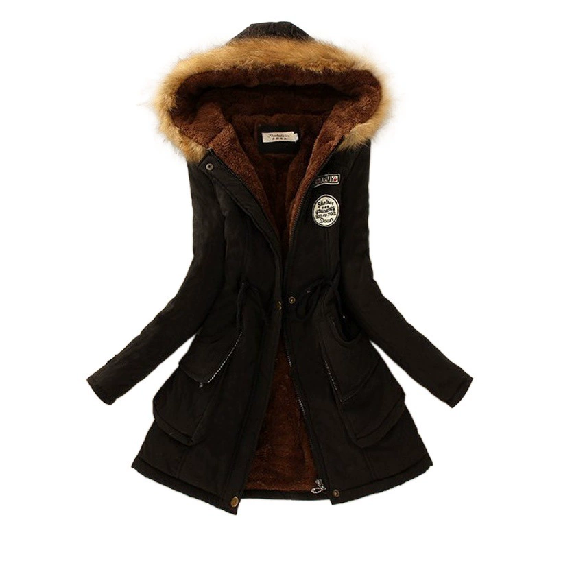 Прямая поставка с фабрики Корейская версия нового женского пальто с капюшоном из толстой овечьей шерсти большого размера, стандартного хлопка, с длинным рукавом