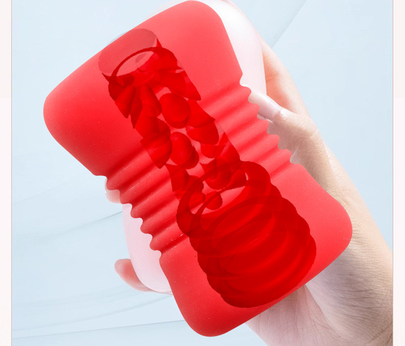 Hamburger Cup Dual-Channel Male Masturbator, Double-Ended Manual Stroker, TPE — detail image 8