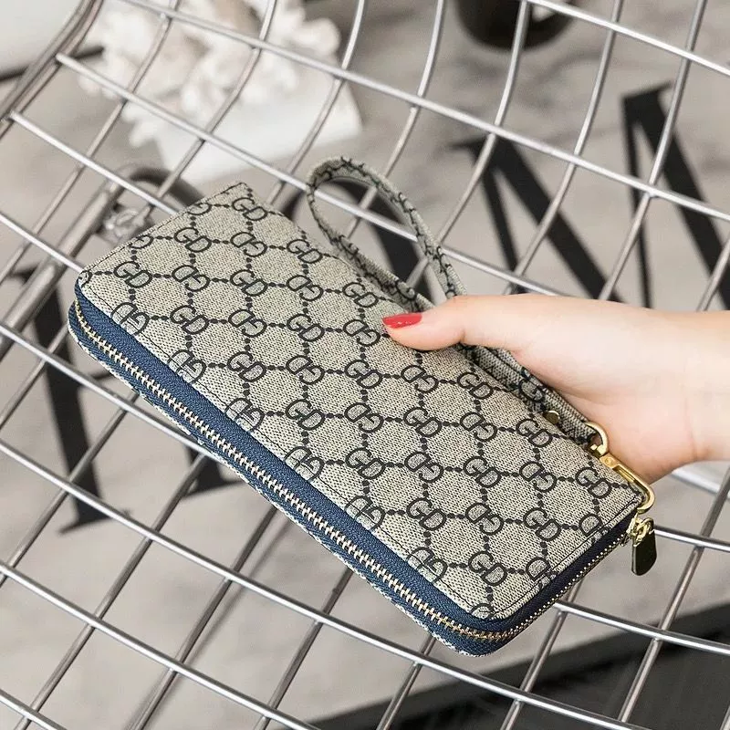 Wallet with letters, shoulder bag, chain with zipper, hand loop bag, capacious small bag