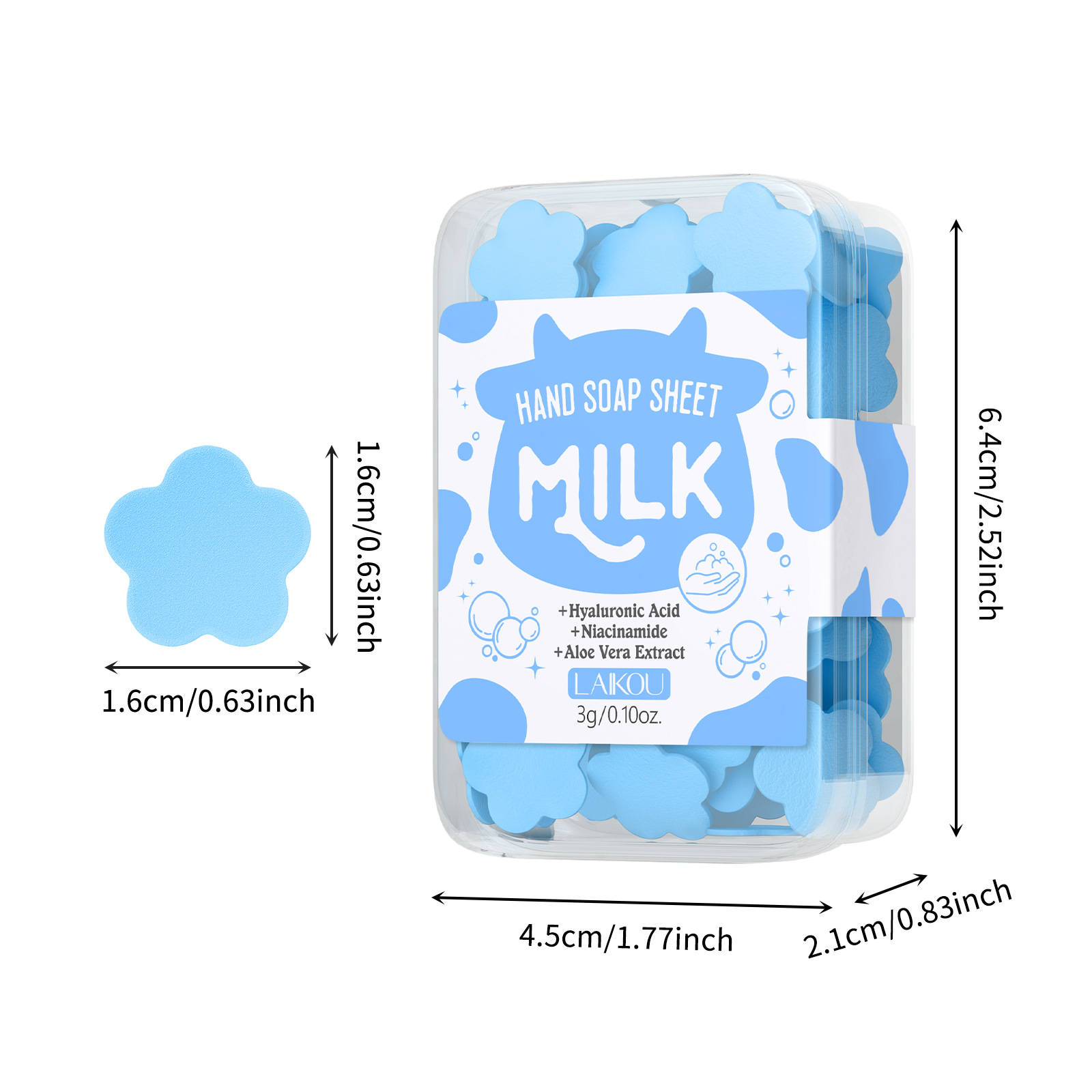 Disposable milk-flavored soap sheets, portable soap paper, mini petal hand sanitizers for students and children to carry around details Picture