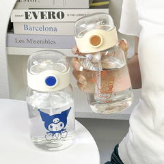 夏季帶蓋吸管透明玻璃杯ins風耐高溫便攜高顏值家用水杯禮品杯子