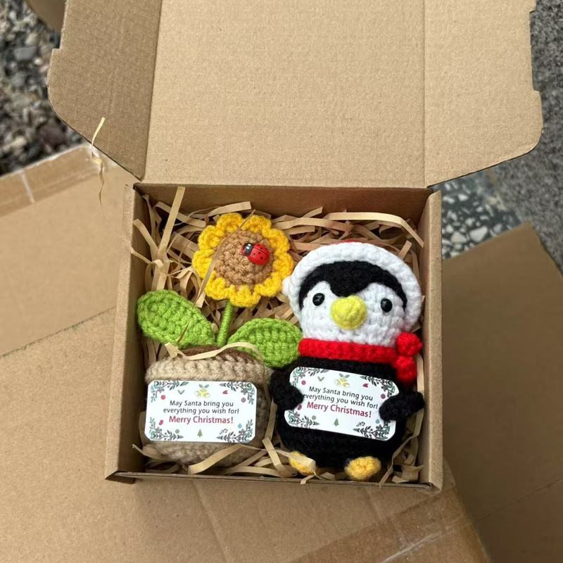 亚马逊新品毛线钩织圣诞老人玩偶手工编织圣诞树圣诞雪人节日摆件|undefined