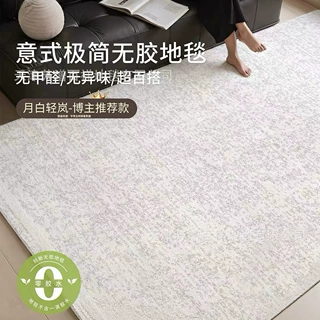 无胶防水月白轻岚地毯客厅意式极简轻奢高级沙发茶几毯卧室床边毯