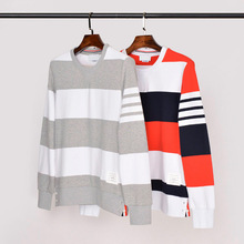 正品 厂家批发 圆领套头条纹男卫衣纯棉潮流潮牌休闲外套 B0120