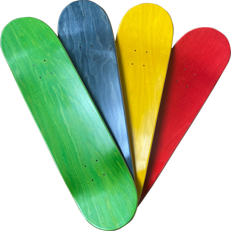 Professional skateboard on four wheels with two curved ends for…