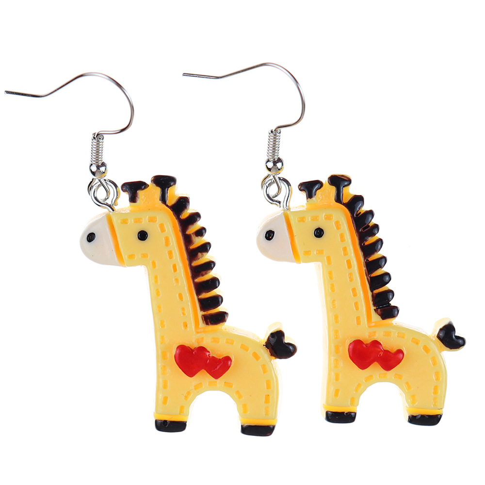 1 Pair Cartoon Style Cute Horse Plastic Drop Earrings display picture 3
