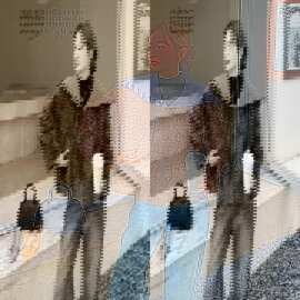 韩版针织海军领皮毛一体宽松外套女2025秋冬新款毛绒加厚保暖上衣