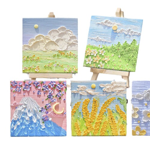 diy mini texture painting handmade material package small picture frame with easel quartz sand acrylic digital oil painting the little prince