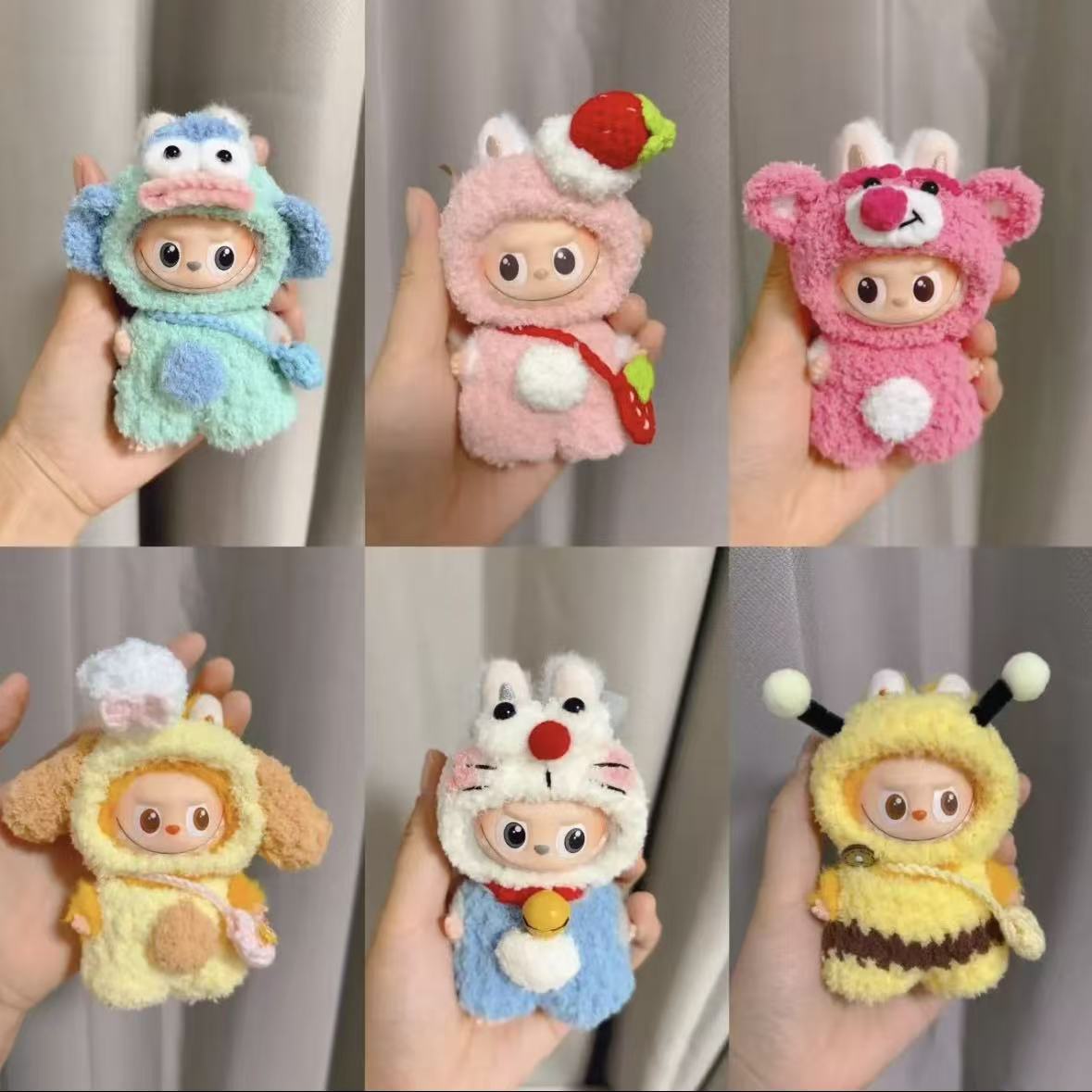 Labubu 4.0 Mini Version Heart Password Fourth Generation Crocheted Clothes Blind Box Labubu Clothes Pendant Baby Clothes