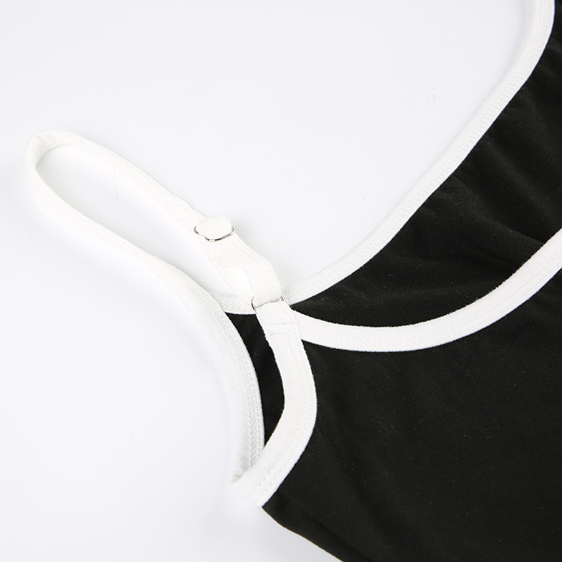 Women Clothing Edge Adjustable Sling Jumpsuit Contrast Color Tight Sexy Yoga Sports One Piece Trousers