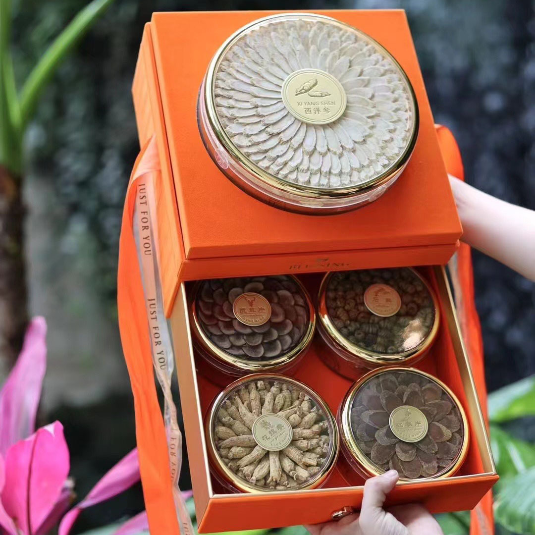 American Ginseng Gift Box 200g Premium Herbal Set with Dendrobium Deer Antler and Red Ginseng for Elders specifications