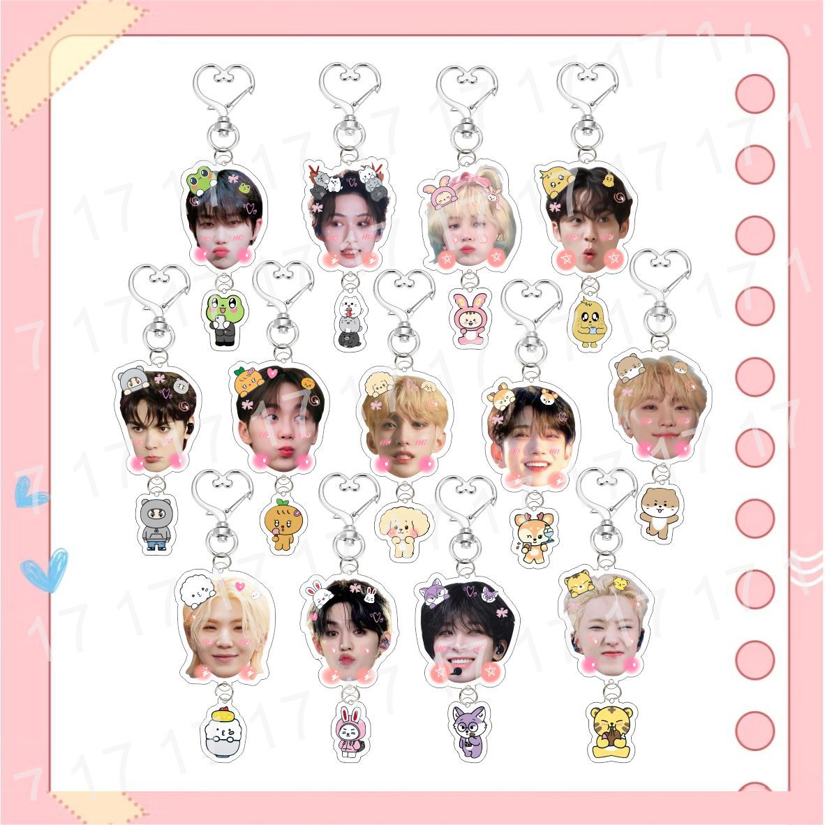 SEVENTEEN 大頭卡通 亞克力鑰匙扣包包掛件配件飾品明星周邊