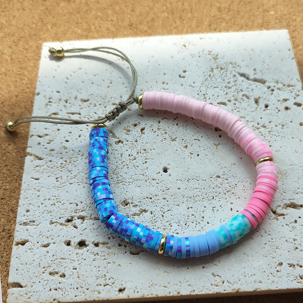 Retro Geometric turquoise soft clay Metal Beaded Womenu0027S Bracelets