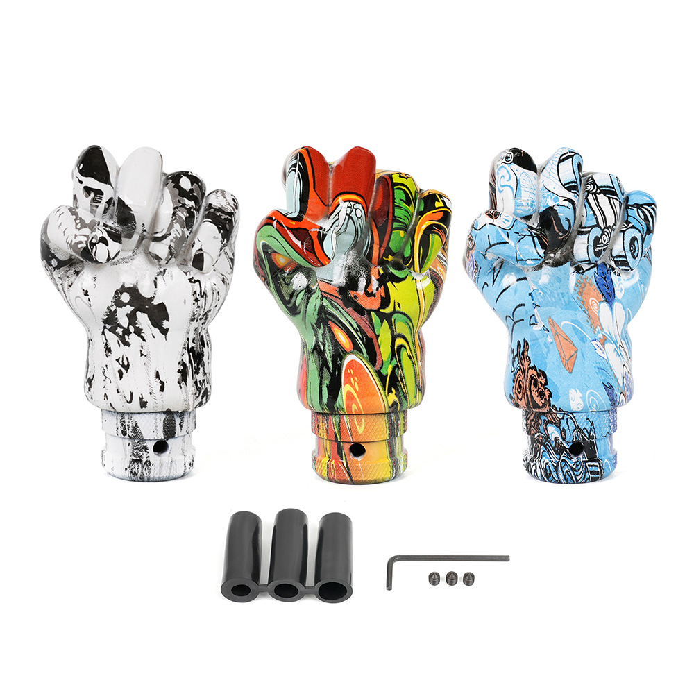 Car Modification Accessories Hand-shaped Graffiti Resin Gear Head Fist Shifter Personalized Shift Handle