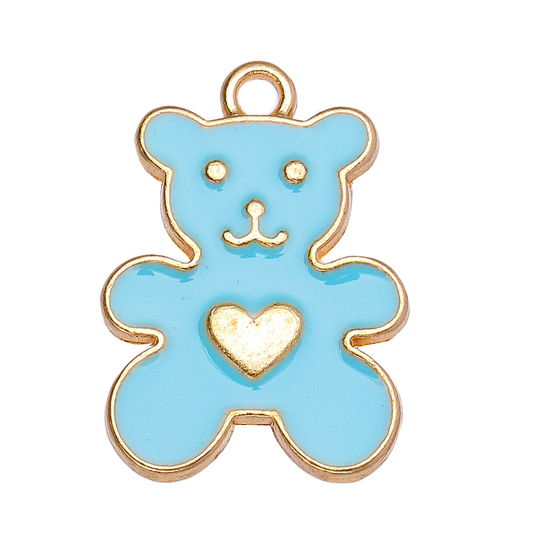 10 Pcs/package Cute Bear Alloy Enamel Plating Pendant Jewelry Accessories display picture 6