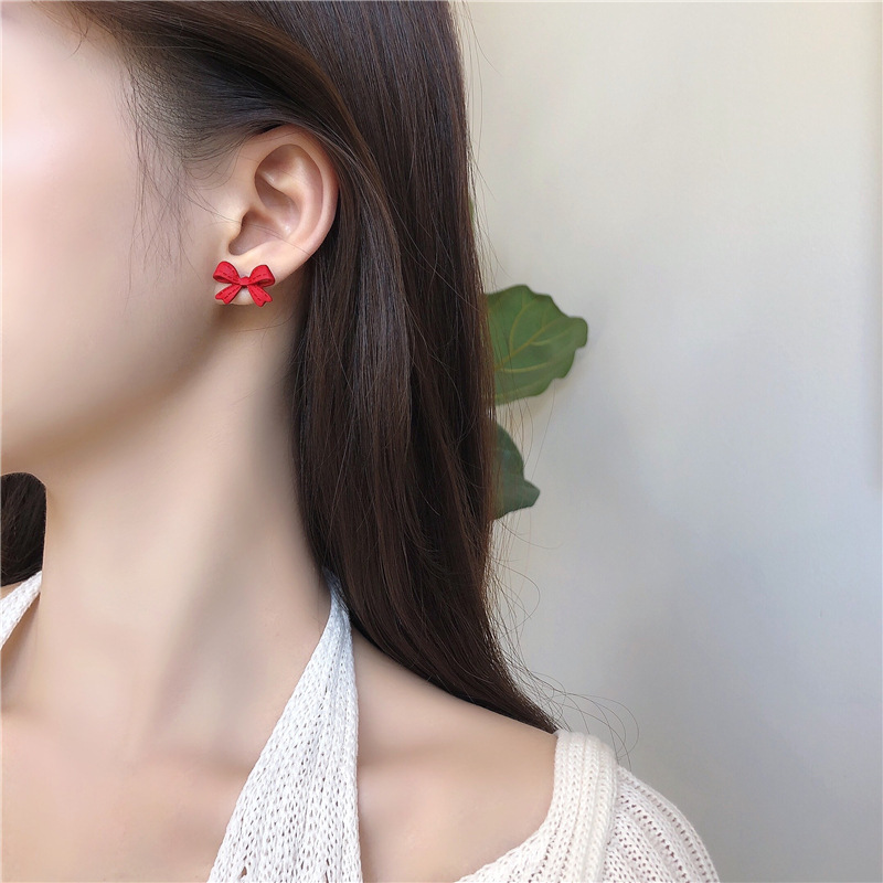 Korean Style Simple Bows Earrings display picture 4