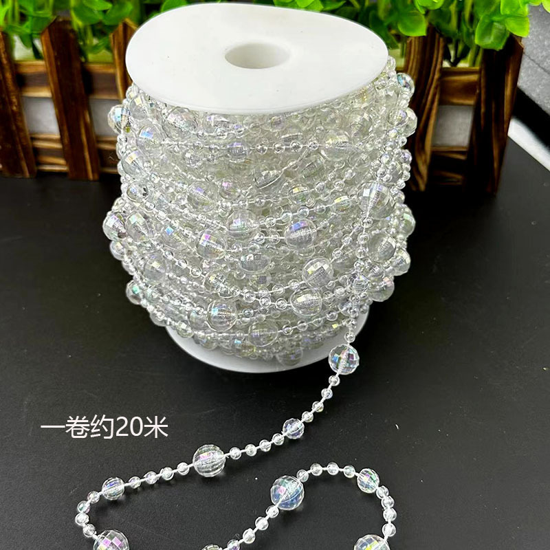 アクリルのコードの玉のウェディングの玉のカーテンの結婚式は水晶の道をまねて舞台の吊り下げの装飾の水晶のクリスマスツリーの玉のチェーンを引きます