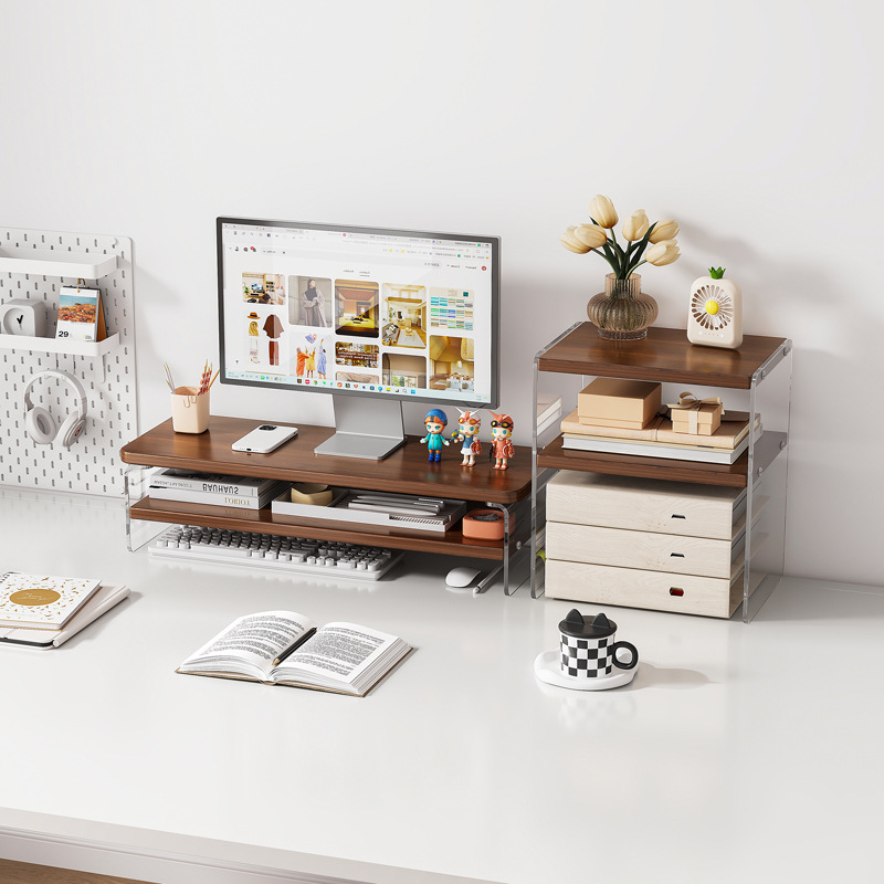 E-sports soporte de la computadora de acrílico Escritorio de almacenamiento rack cajón rack de almacenamiento Monitor de escritorio soporte base