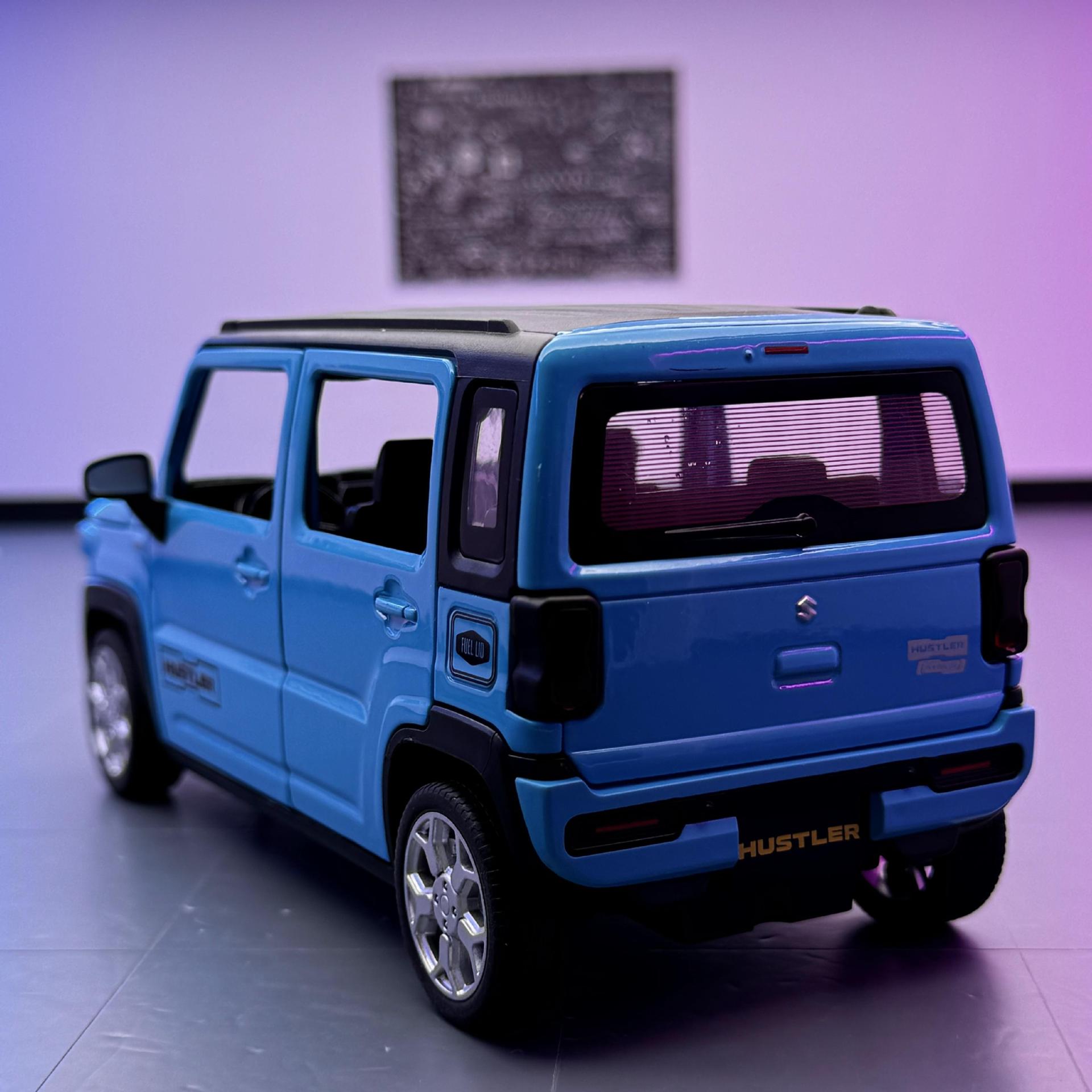 Modelo de coche de aleación Qiyi 1 a 22 Suzuki Hustler coche de retroceso con sonido y luz coche de juguete decoración de modelo de sonido