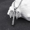 Double-sided fashionable universal pendant stainless steel, necklace, European style, wholesale