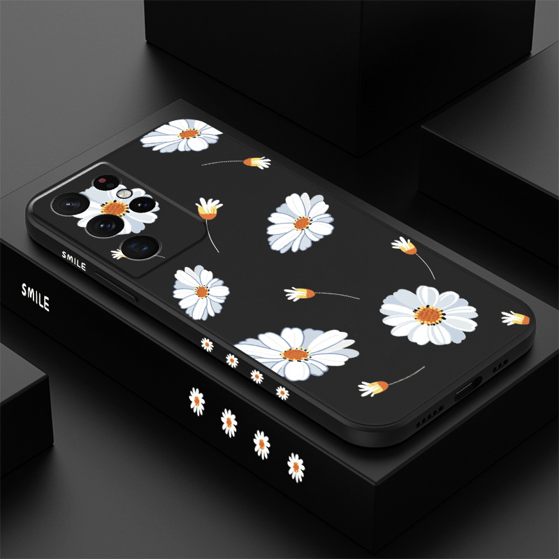 Applicable to Samsung Series mobile phone case S22 A73 A53 A33 all-inclusive liquid silicone flower drop-resistant protective case