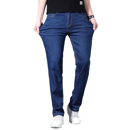 2025 new trendy brand spring and autumn stretch denim pants men's straight loose casual youth slim-fit men's versatile trousers