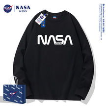 180G长袖T恤男女棉情侣装新款美式潮牌字母t打底衫外贸批发不退换