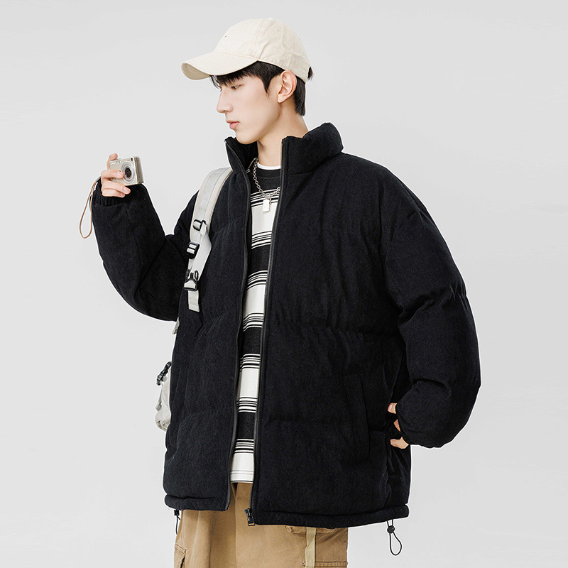 Más rápido 2023 Invierno de moda abrigo de algodón acolchado de los hombres engrosado cálido pana de los hombres jóvenes y de mediana edad abrigo de algodón acolchado de pana
