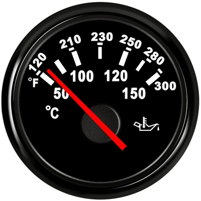 52mm İşarəli Termometr Yağ Temperaturu Göstəricisi 50-150 ℃ Arxa İşıqlı