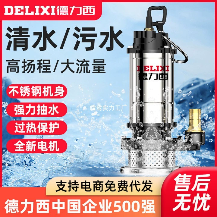 Маленький погружной насос Delixi, бытовой водяной насос 220 В, 1inch однофазный, для сельскохозяйственного орошения, для полива овощных полей