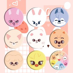 Straykids スターパーセルラウンドバーブローチ漫画かわいいバッジブリキバッジ 58 ミリメートル