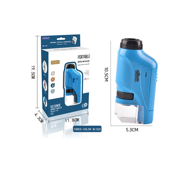 Microscopio portátil de mano para niños luz experimento de ciencia biológica niños Regalo De estudiante juguetes educativos
