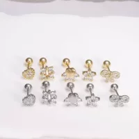 Трансграничные европейские и американские компании по продаже электроэнергии продают круглые серьги в форме сердца, женские простые дикие геометрические цирконовые ушные гвозди ins