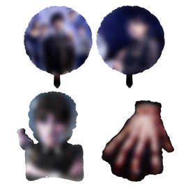 美剧星期三女孩气球亚当斯一家哥特式恐怖手圆形铝膜气球