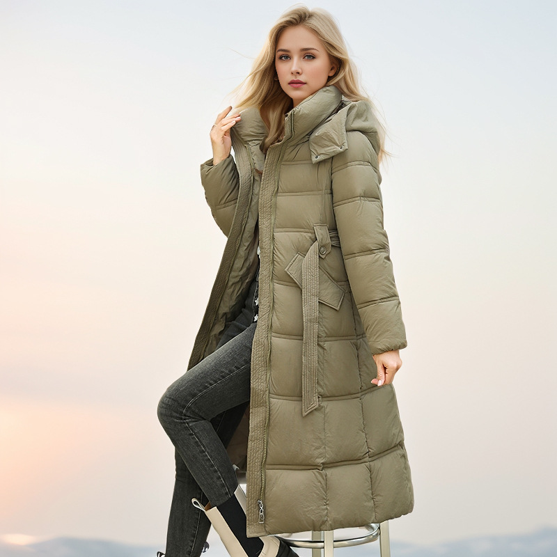 Women's Winter Coat Thickened Warm Cotton Jacket With Waist Detail_voghion.com