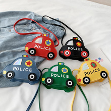 2022春夏新款韓版兒童包3D立體警察小汽車斜挎包PU卡通零錢配飾包