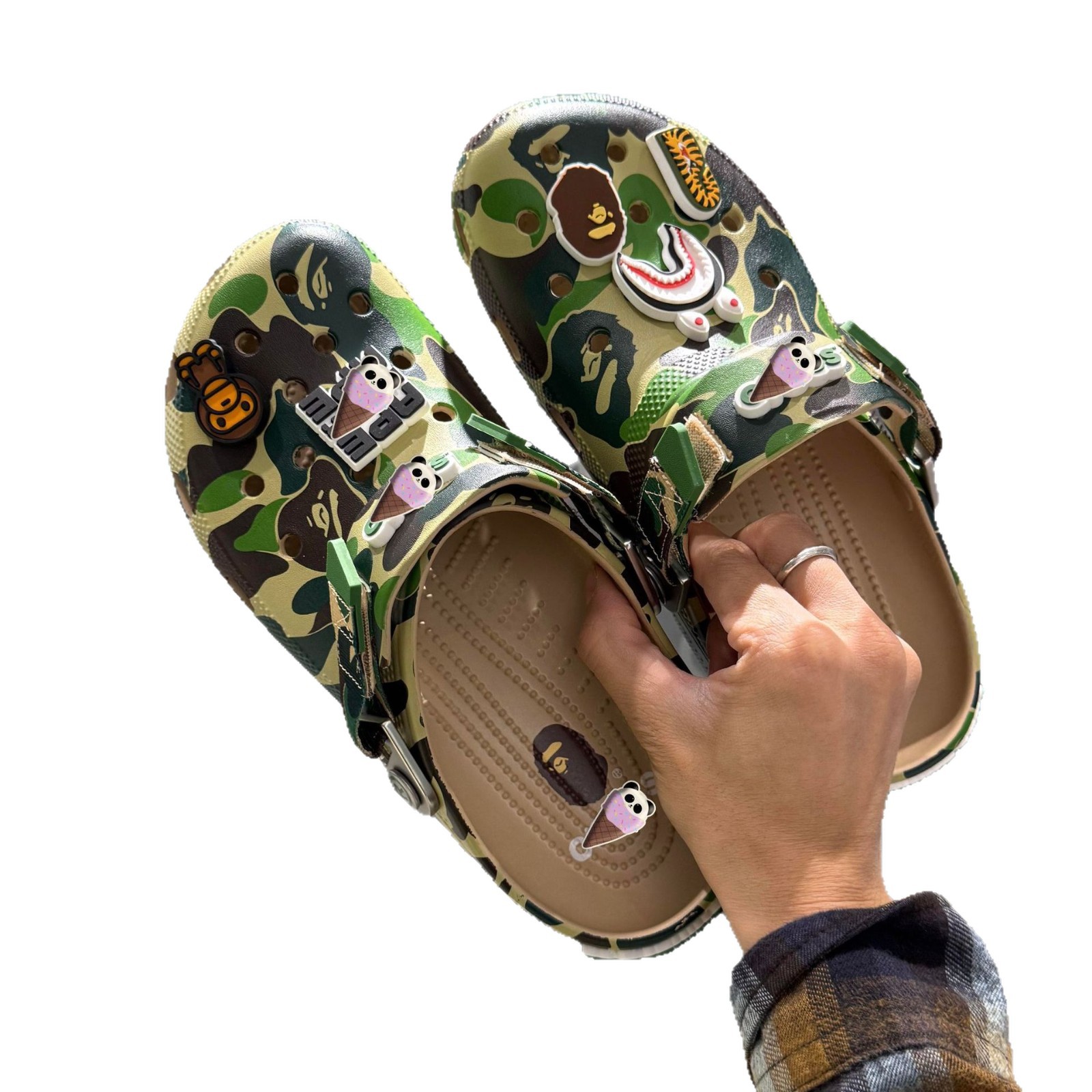 Cabeza de mono en stock, zapatos de camuflamiento de pareja, zapatillas de playa antideslizantes frías al por mayor.