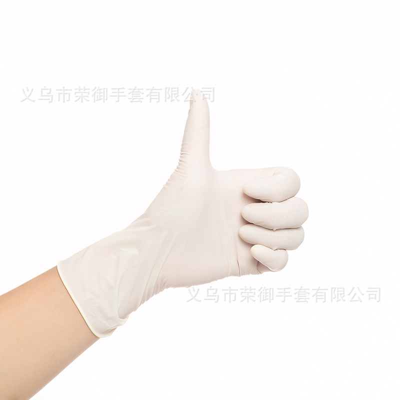 无粉一次性乳胶手套厂家批发12寸加长家用烘焙无粉乳胶手套批发
