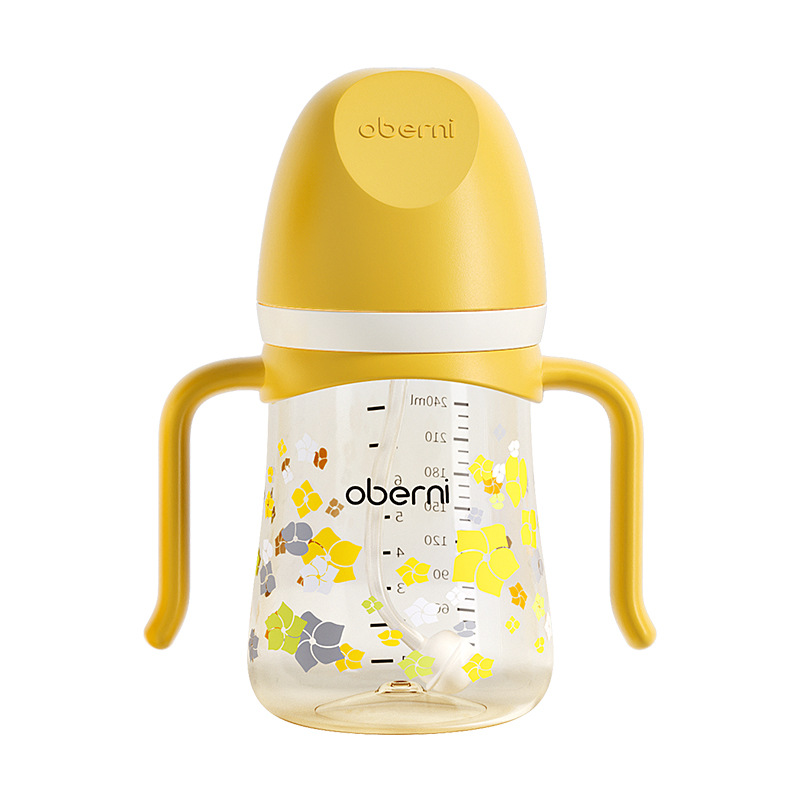 Oubeini taza de agua para niños bebé taza de bebida de aprendizaje PPSU botella de agua resistente a las caídas agua potable leche potable una taza de paja multiusos