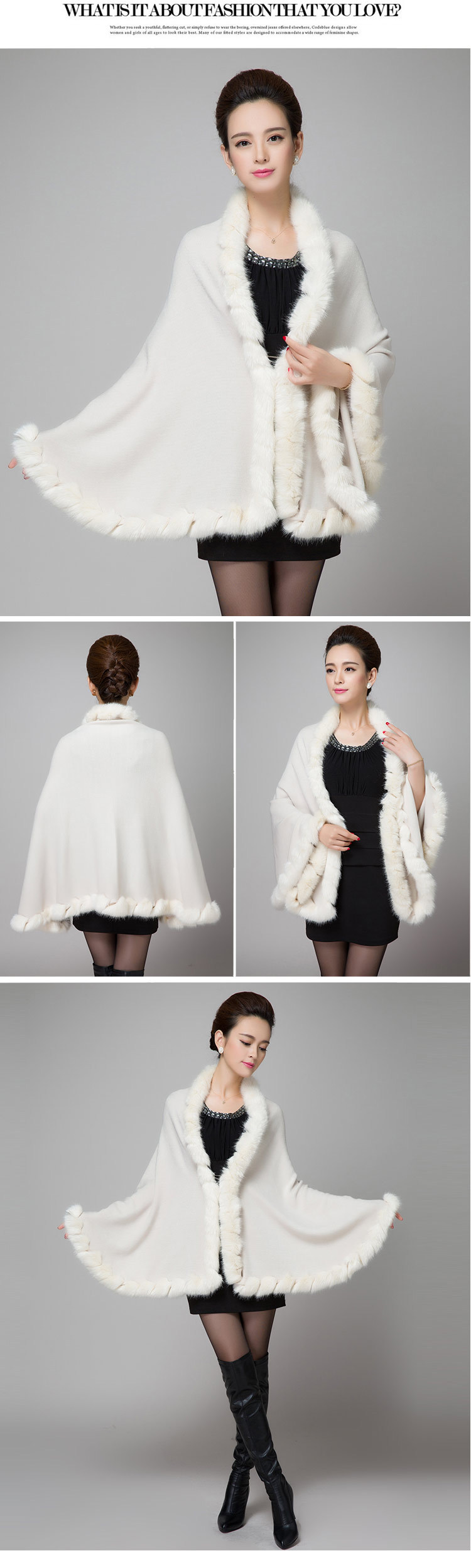 Wool shawl Women's fashion knitted cardigan cape plus size coat_voghion.com