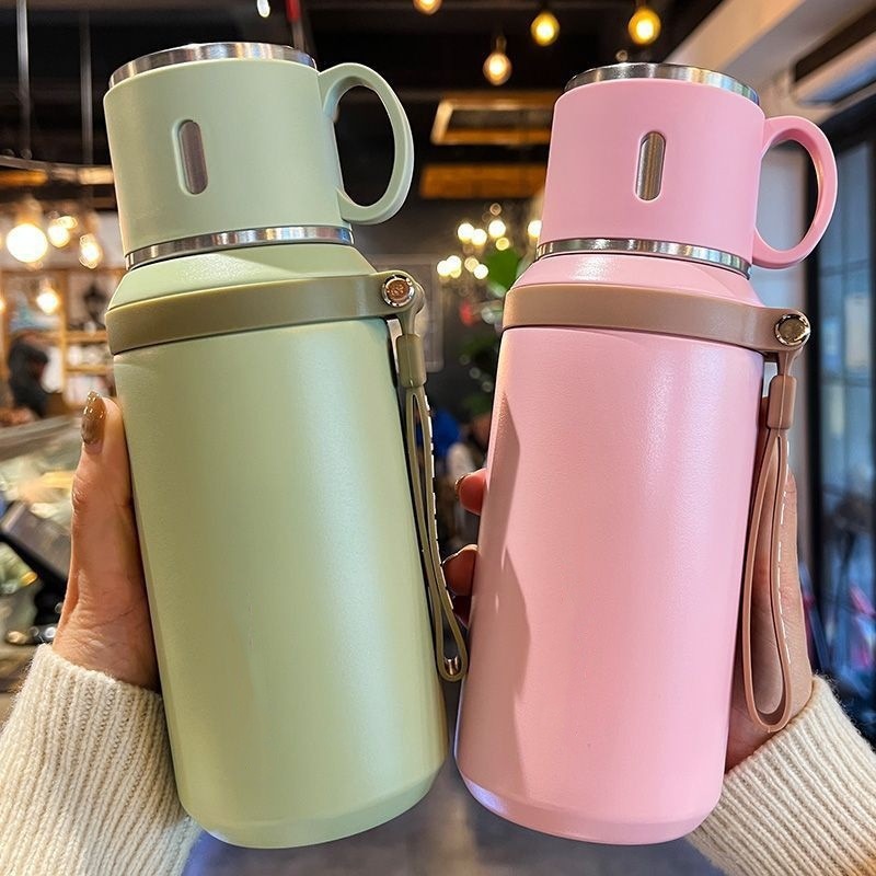 新しい 316 ステンレス鋼魔法瓶カップ厚みのあるシンプルな茶水分離大容量家庭用ウォーターカップポータブルケトル|undefined