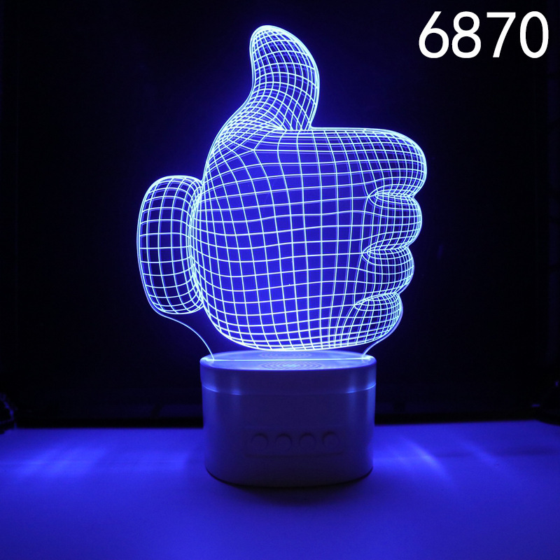 Bluetooth base creative series colorful USB plug-in LED holiday gift light 3D night light bedroom bedside small table lamp