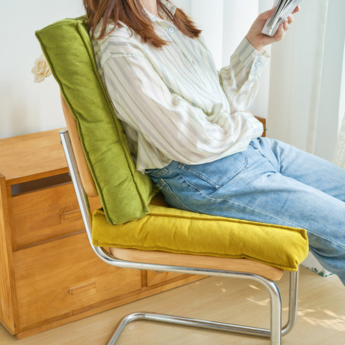 Durable Grey Cotton Linen Office Chair Cushion Long Sitting Magic Breathable Anti-Slip Butt Pad Seat Cushion Thick Balcony Cushion