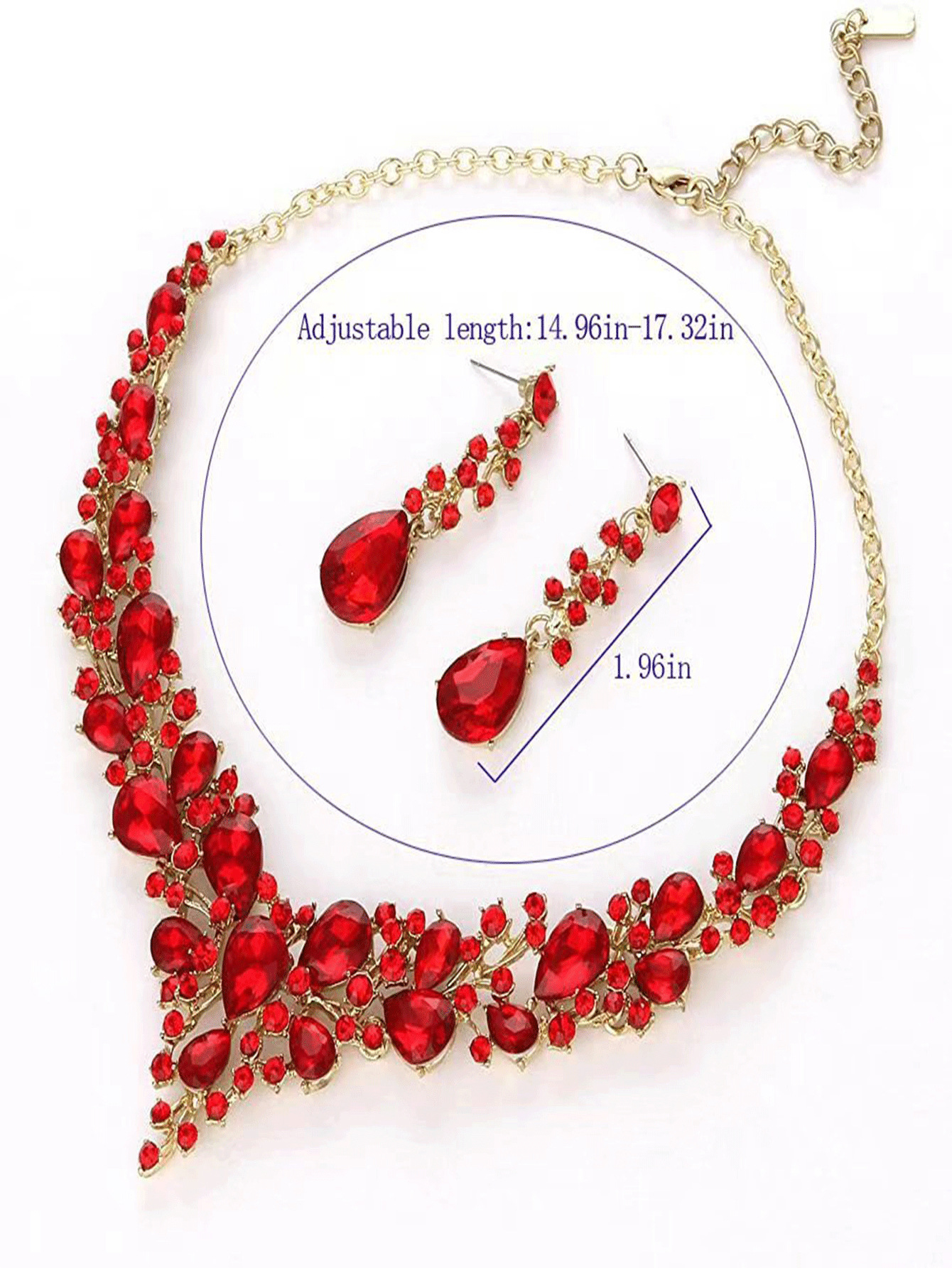 85g Weight Artificial Crystal Inlay Material Earrings, Necklace, Jewelry Set Classification 1 Set Quantity Wedding, Banquet, Engagement Occasion Elegant Bridal Streetwear Geometric Water Droplets Artificial Crystal Artificial Crystal Alloy Wholesale Earrings Necklace Jewelry Set